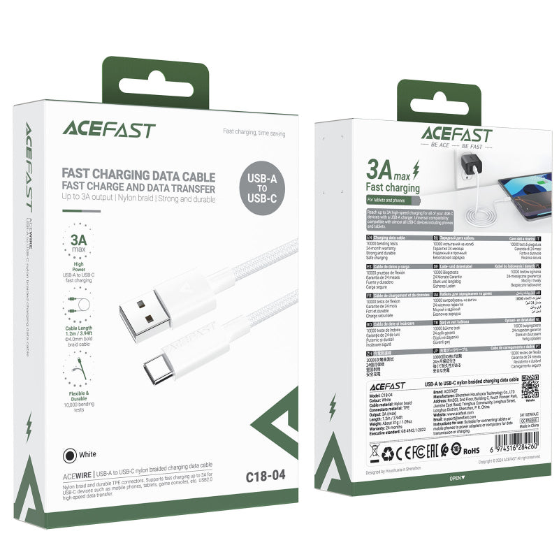 Acefast Usb to Type-C Cable 1m