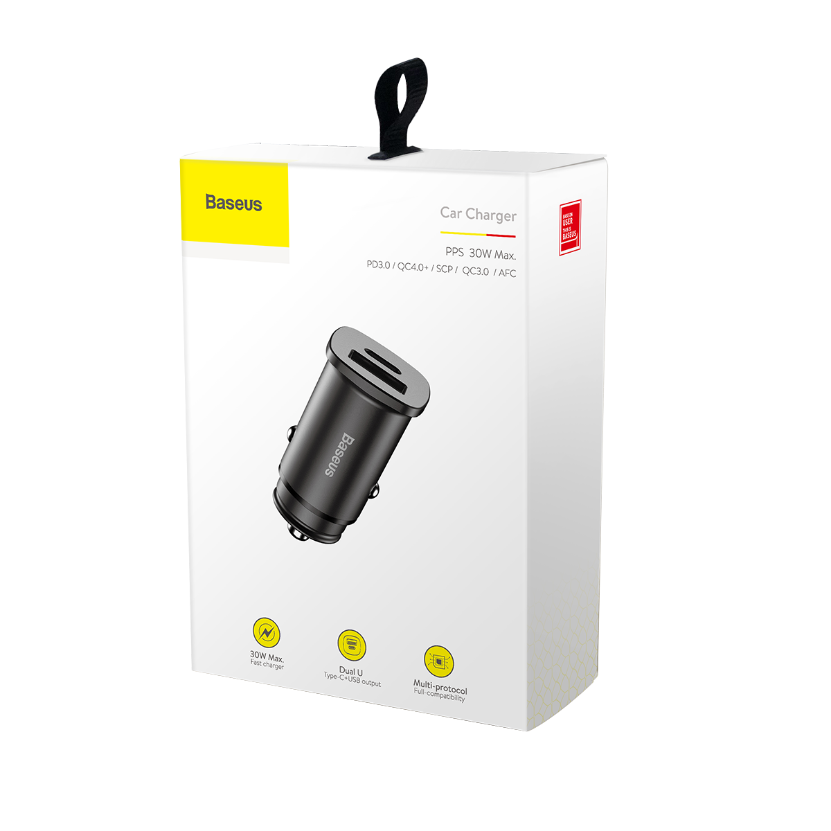 Baseus Metal Body 30w Type C+USB Car Charger