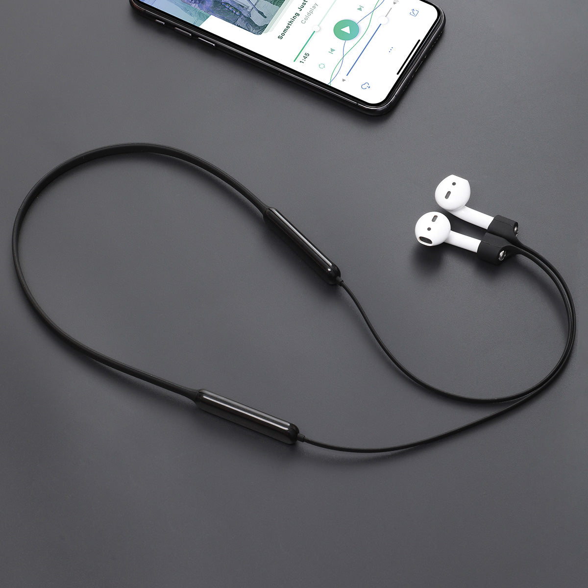 Baseus Sports Collared Silicone HangingSleeve For AirPods 1/2 Generation Black