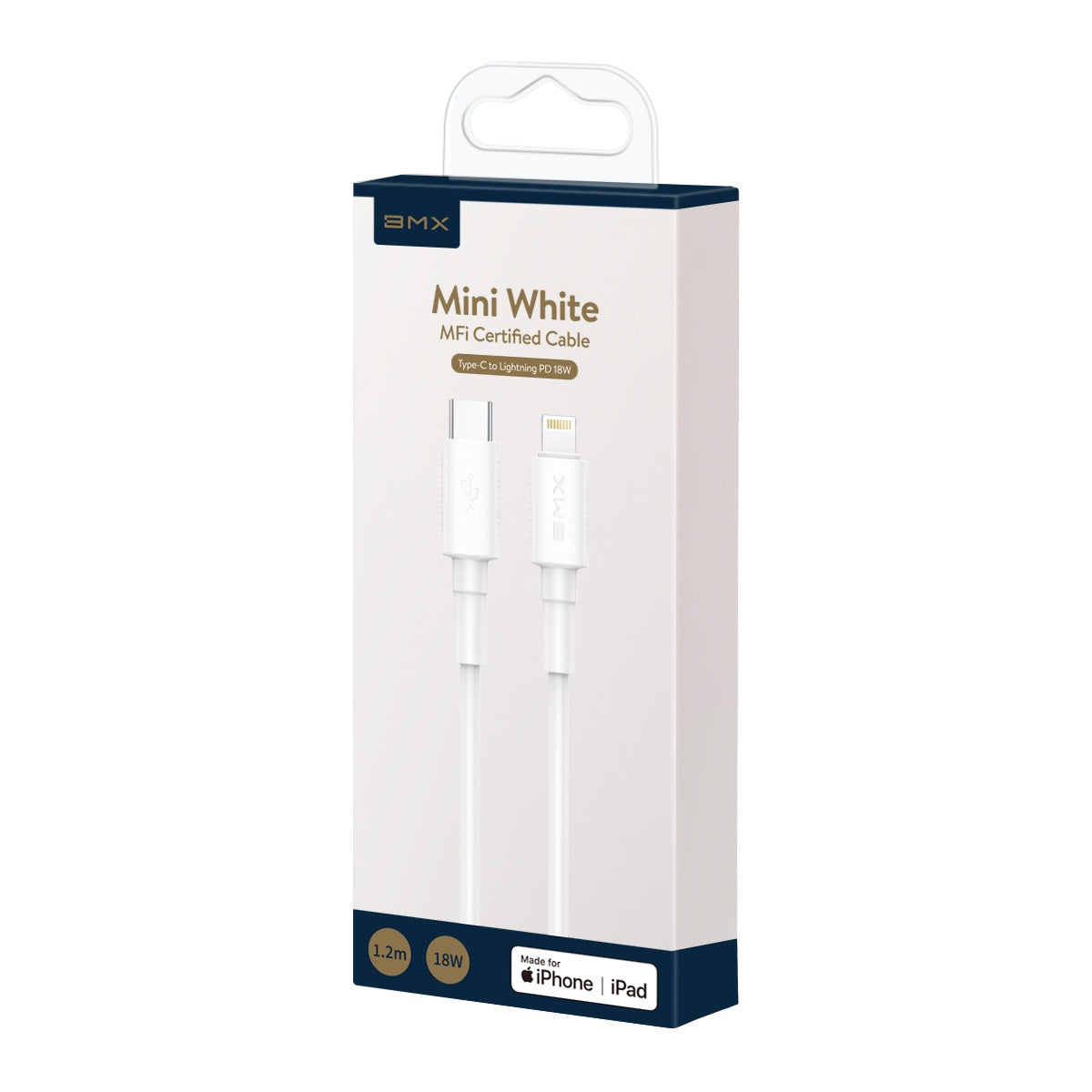 BMX MFi certified Cable Type-C to Lightning PD 18W 1.8m