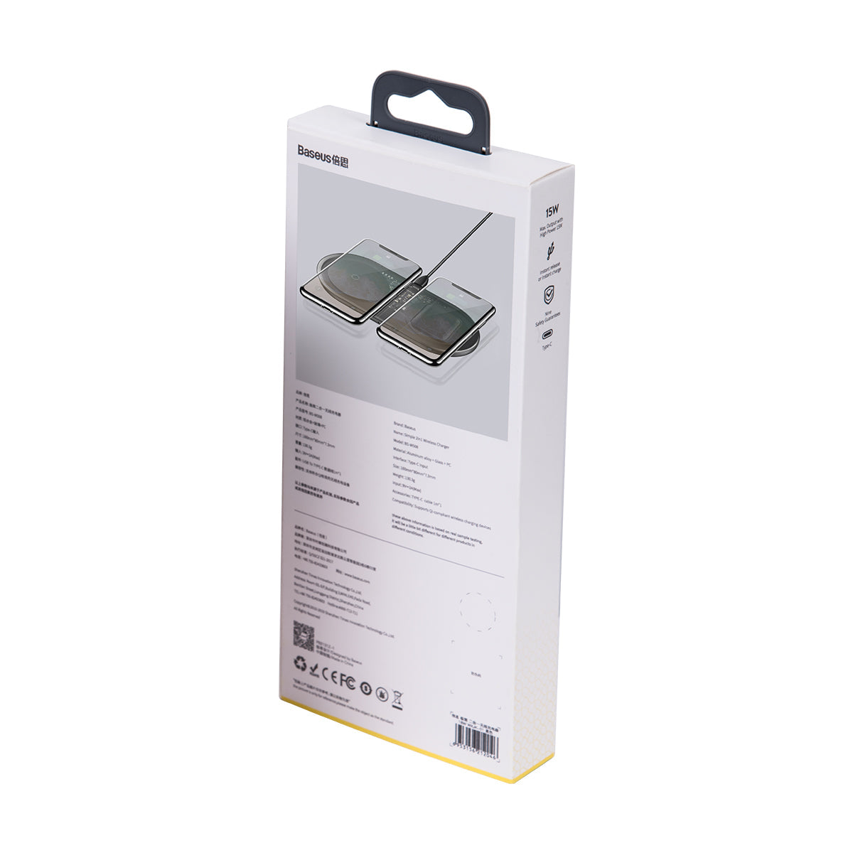 Baseus (15W) 2 in 1 Wireless Charger Transparent