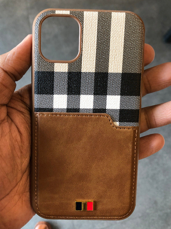 Brown Check case with Pocket