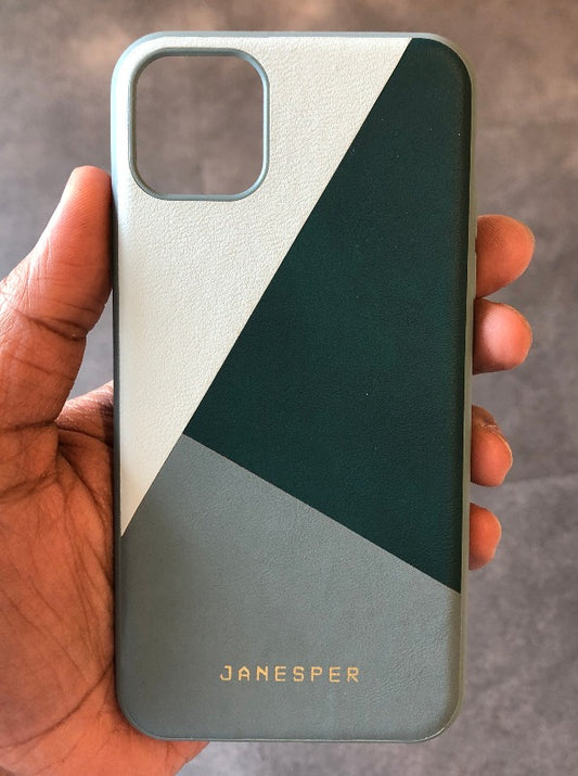Diamond Cut Leather Case Green