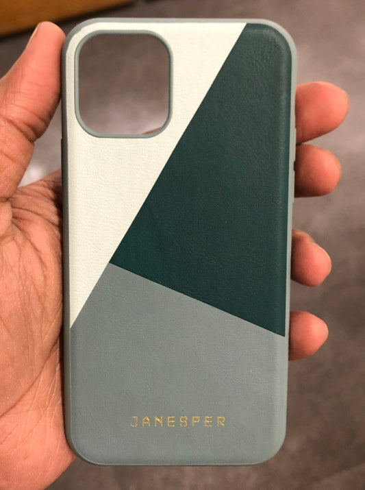 Diamond Cut Leather Case Green