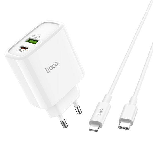 Hoco Pd + Qc Wall charger with cable