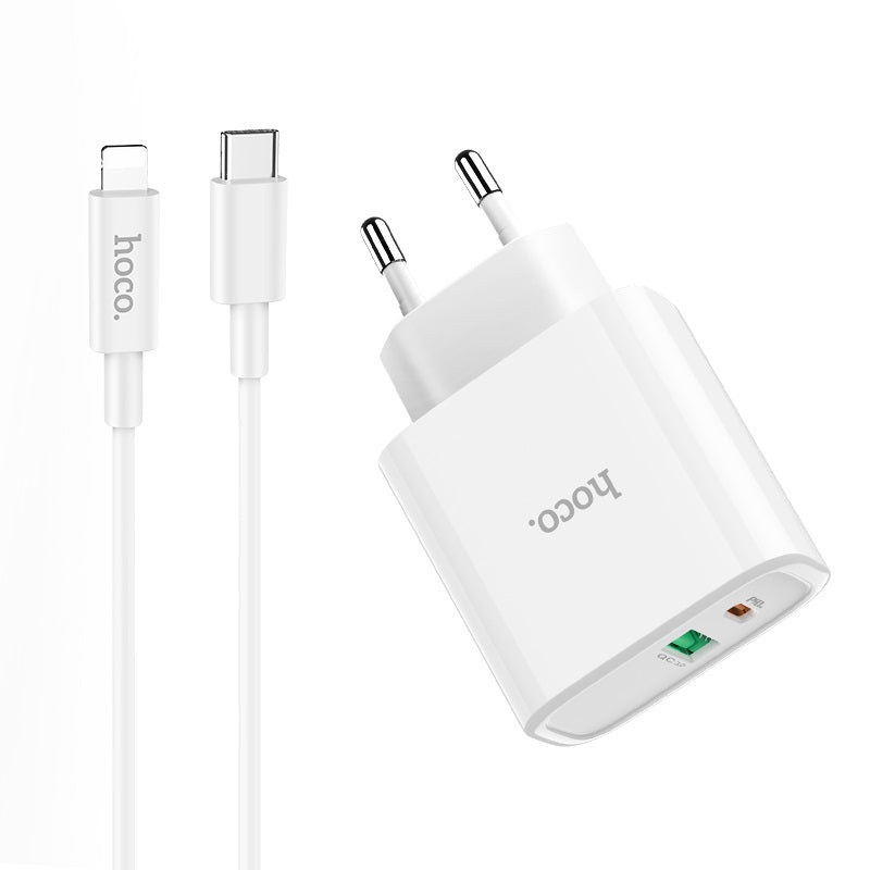 Hoco Pd + Qc Wall charger with cable
