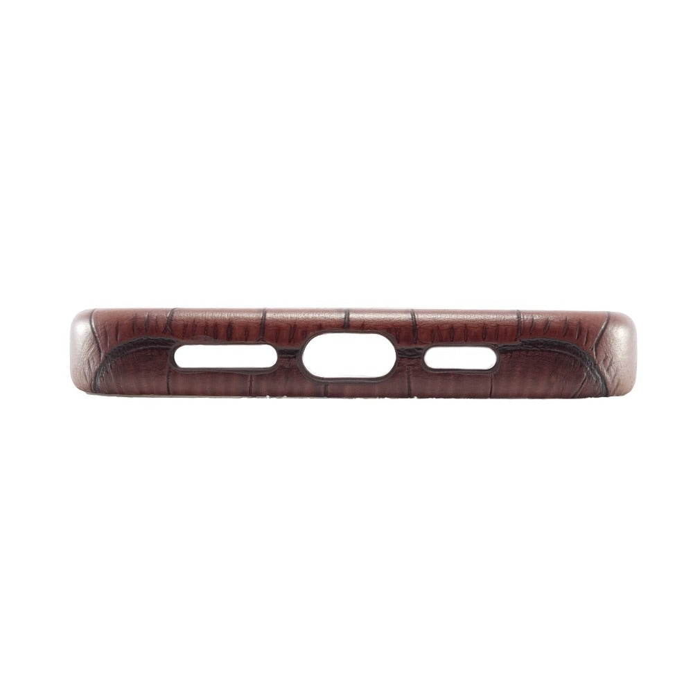 Brown PU  Leather Crocodile Case For iPhone 13 Series