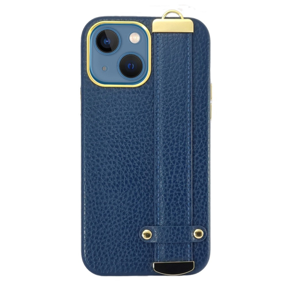 Blue PU Leather Case with Holder & Stand For iPhone 13 Series