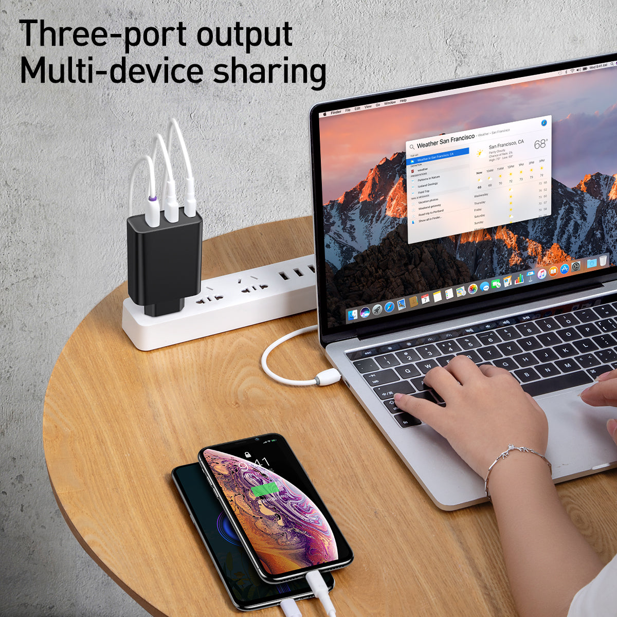 Baseus 3 in 1 PPS Technology 60w Quick Wall Adapter(C+U+U)