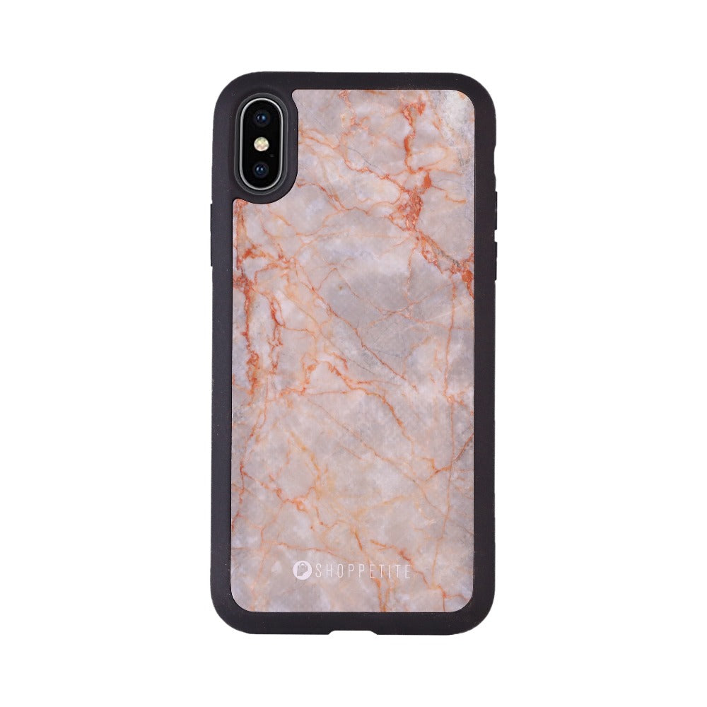 Real Ivory Red Marble Case for iPhone